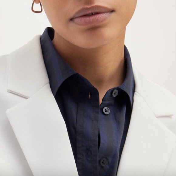 NEW Everlane The Oversized Blazer in Buttersmooth Womens 10 White - Picture 3 of 14